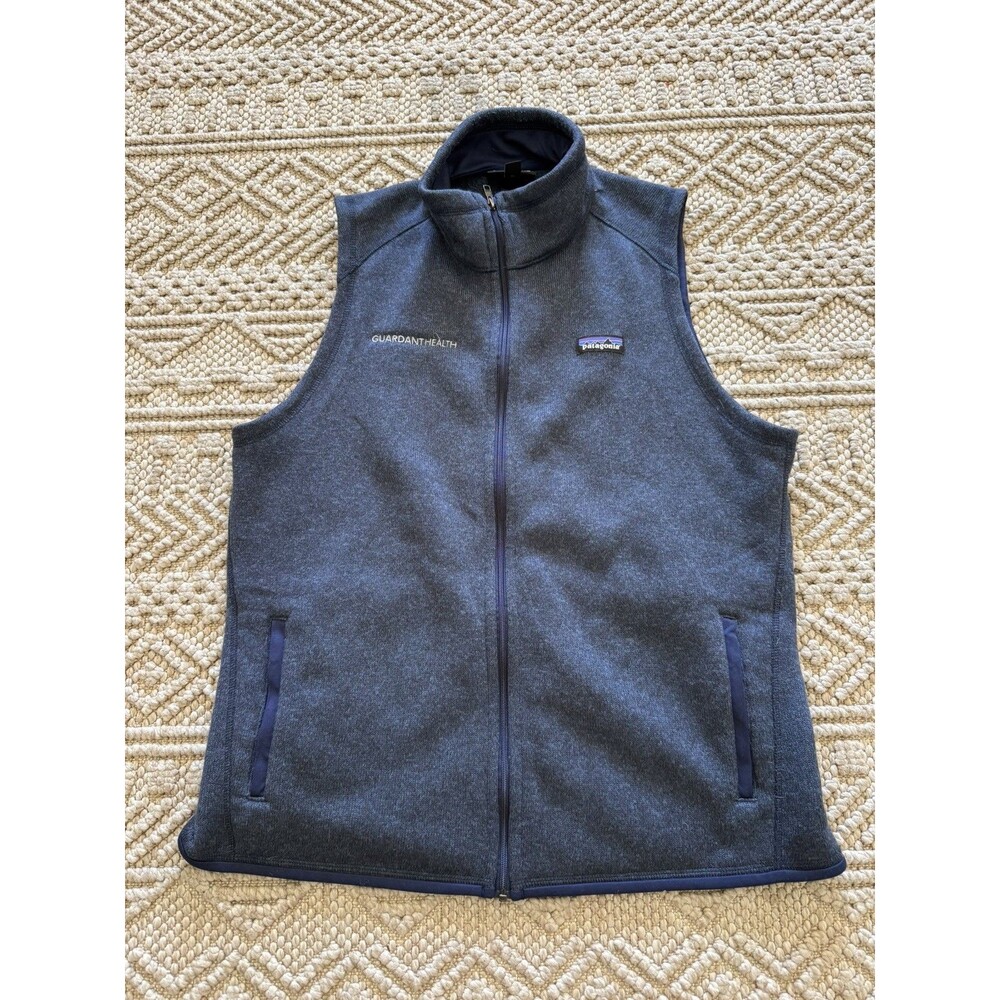 Patagonia Better Sweater Vest Womens XL Navy Blue Full Zip 25886 Embroidered